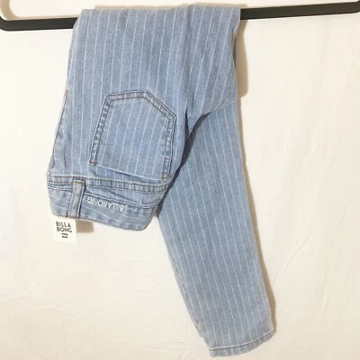 NWT BILLABONG Denim Moonlight Pants Pinstripe Youth Little Girls Size 6X  - Image 1 of 4
