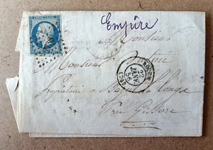 LETTRE TYPE NAPOLEON ( non dentelée) - CACHET GISORS - ROUEN - 22-23 JANV 56 - Imagen 1 de 2