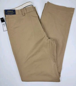 NEW Polo Ralph Lauren Stretch Classic Fit Chino Pants Cotton Mens 38x36 Tan Tall - Picture 1 of 10