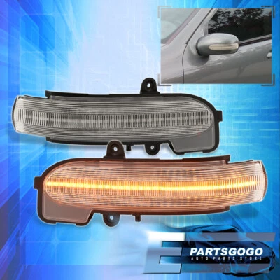 For 01-07 Mercedes C-Class Chrome Sequential LED Side Mirror Signal Lamp Lights - Image 1 of 4