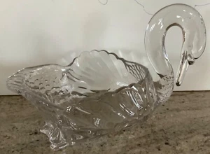 Große Vintage Cambridge Glas Schwan Schale Figur Süßigkeitenschale 9 1/2" x 5 1/2 - Bild 1 von 4