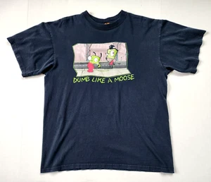 Vintage Invader Zim Gir Shirt Mens Large Nickelodeon Y2K Dumb Like a Moose - Picture 1 of 7
