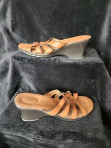 Dr. Scholls braune Leder-Slipper mit Absatz Größe 8,5 US Frühling Sommer - Bild 1 von 5