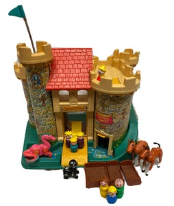 VTG Fisher Price Little People Castle 993 King Queen Dragon Incomplete + Extras - Picture 1 of 12