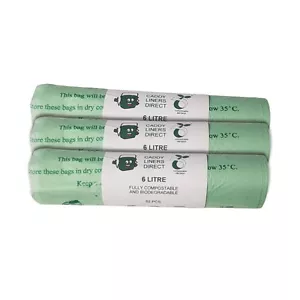 6 Litre x 156 CompostBag Compostable Food Waste Caddy Liner Bags (6L-150) - Picture 1 of 1