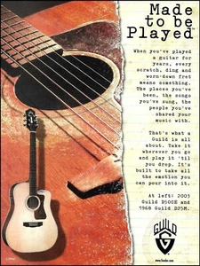 Pubblicità chitarra acustica Guild D-50CE 2003 8x11 stampa pubblicitaria originale - Foto 1 di 3