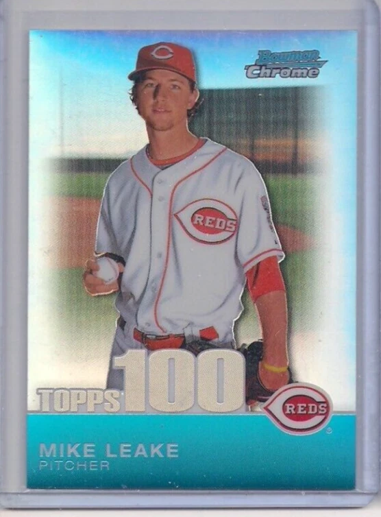 2010 Bowman Chrome Top 100 Refractor Mike Leake 286/499 - Image 1 of 1