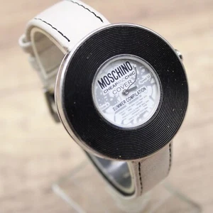 Moschino Watch Women Silver Tone Stainless Steel Classic Designer Round Dial Y2k - Picture 1 of 9