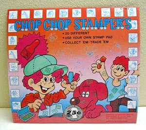 Vintage Chop Chop Stampers Old Gumball Vending Machine Toy Sign Old Store Stock - Picture 1 of 1