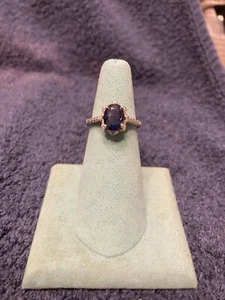 Original 2,5 kt blau ovaler Saphir mit Diamantakzenten Ring Sterlingsilber - Bild 1 von 12
