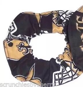 NEW ORLEANS SAINTS Cabello Scrunchie Corbatas Cola de Caballo Soportes de Jerez - Imagen 1 de 9