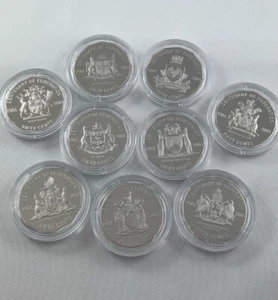 2001 Federation 9 Coin Set of 50 cent, fifty Proofs in Capsules - BRILLIANT! - Picture 1 of 2