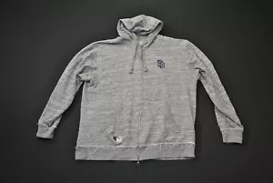 San Diego Padres Hoodie Baseball MLB Majestic Sweatshirt Large L Gray 225CL - Picture 1 of 5