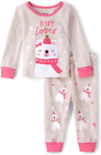 Baby Girls' Toddler Long Sleeve Top Pants Snug Fit 100% Cotton 2 Piece Pajama Se
