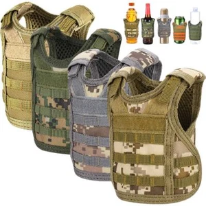 Military Tactical Mini Beer Vest Beverage Jacket Molle Drink Bottle Holder Pouch - Picture 1 of 17