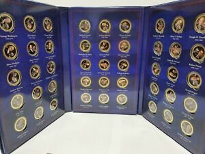 AMERICAN MINT The Complete U.S. Presidents in Color Coin Set 24k Gold Layered 