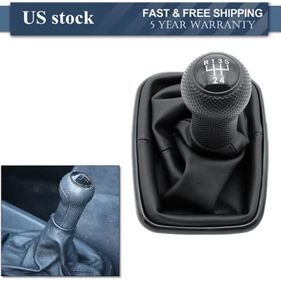 5-SPEED Shift Knob Shifter Gear Boot for 99-2005 VW Golf Bora Jetta GTi R32 MK4 - Image 1 of 4