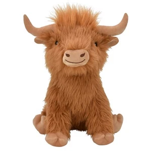Plush Dog Toy Squeaker HAPPY PET Highland Cow Super Soft & Cuddly 2 Sizes - Picture 1 of 2