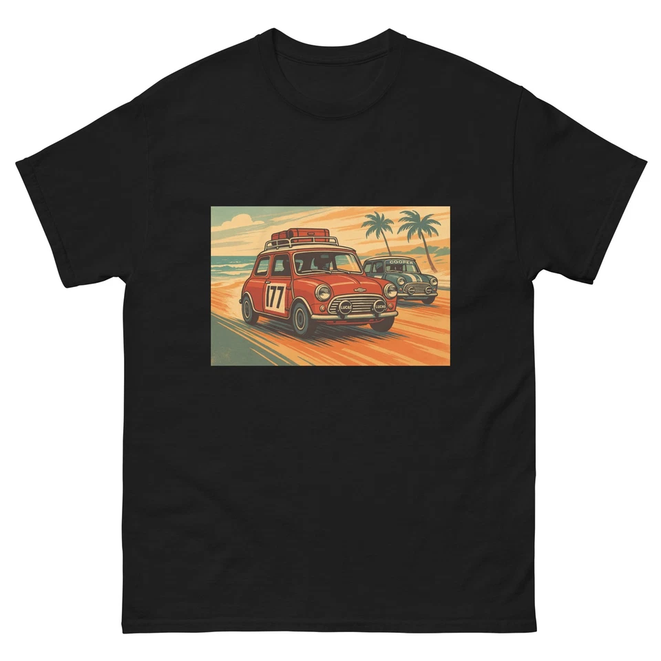 Retro Racing Minis Beach Vintage Rally Car, Camiseta Camiseta Clásica de Motor Foto 1 de 1