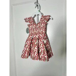 Hill House Home Mini Ellie Red Green Floral Paisley Dress Size 2 Y NEW - Picture 1 of 6