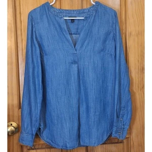 Talbots Shirt Women XS 100% Tencel Chambray BohoChic Coastal Cowgirl Lightweight - Picture 1 of 7