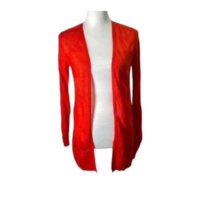 Cárdigan suéter Merona para mujer XS naranja ajustado tejido manga larga frente abierto Foto 1 de 4