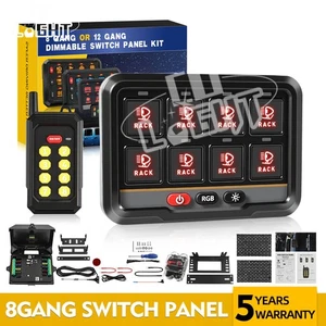 Wireless Remote RGB 8 Gang Switch Panel Light Circuit Control Relay System Kit - Picture 1 of 17
