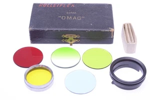 ✅ OMAG 'ROLLEIFLEX' 28.5MM GREEN, RED, BLUE, YELLOW FILTER SET LENS PUSH ON 21-4 - Picture 1 of 3