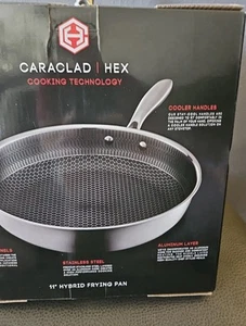 Caraclad Hex 11" Hybrid Frying Pan Stainless Aluminum Core Non-Stick Cool Grip - Picture 1 of 7