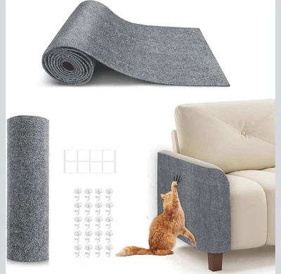 78.7"X15.8" Cat Scratching Mat, Self-Adhesive Cats Carpet, DIY (Light Grey) - Image 1 of 4