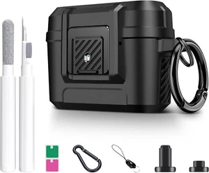 Case Cover mit Cleaner Kit, Militär Hart Stoßfest Airpods Cover Schutzhülle - Bild 1 von 8