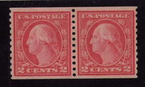 1915 US SC 454 2c Red Washington Pair - Type II MVLH VF/XF - Picture 1 of 3
