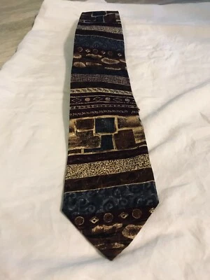 Corbata de seda Dani Moda Machile diseño artístico gris borgoña tostado Foto 1 de 3