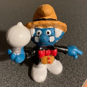 Vintage 1984 Smurfs Thomas Edison Historical Smurf Figure - Schleich Peyo - RARE - Picture 1 of 7