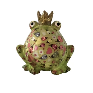 Salvadanaio Pomme Pidou Freddie Rana Corona Principe Affascinante Coccinelle Verde LEGGI* - Foto 1 di 14