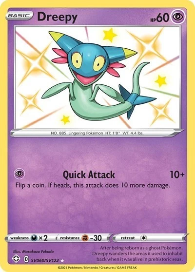 Pokémon TCG Dreepy Shining Fates SV060/SV122 Holo Shiny Holo Rare - Image 1 of 1