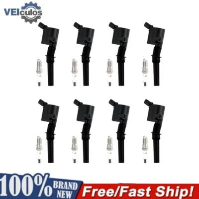 8Pcs Ignition Coil + Spark Plug For 2003-2014 Ford E-150 E-250 5.4L V8 SP479 - Image 1 of 4