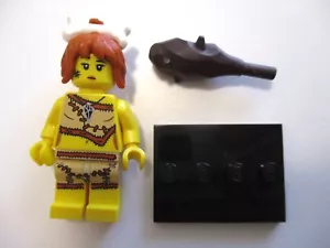 Lego Minifigure Series 5 cave woman prehistoric bone dinosaur girl - Picture 1 of 2