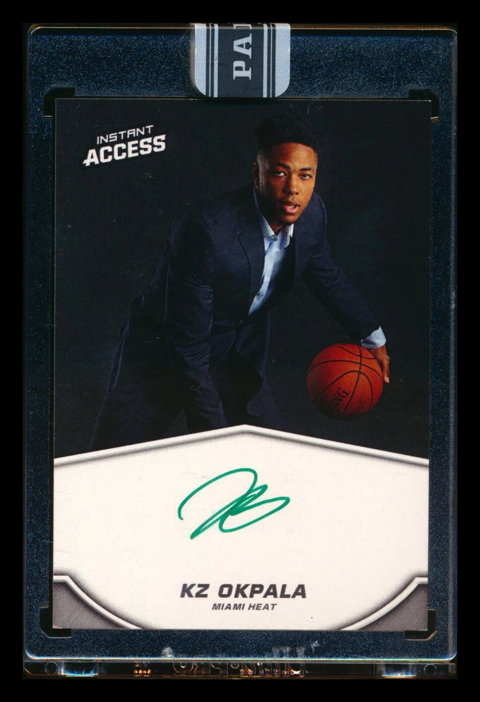 2019-20 PANINI INSTANT KZ OKPALA RC GREEN INK ON-CARD AUTO SSP #4/10! JERSEY #4!