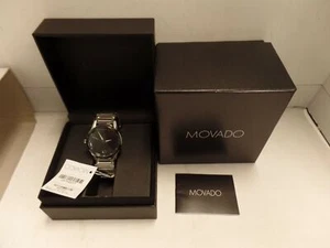 Movado Men's Museum Sport Black Dial Stainless Steel Watch 0607225 PVD - Picture 1 of 12
