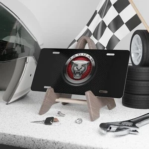 Placa de matrícula de tocador delantero Jaguar negra para deportes de motor - Imagen 1 de 8