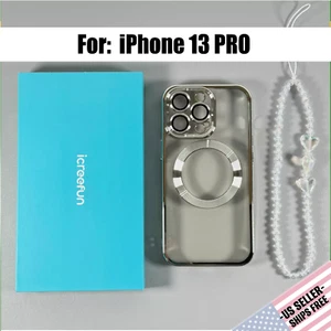 Funda para iPhone 13 Pro - Transparente y Plateada con Muñequera | Magnética - Imagen 1 de 13