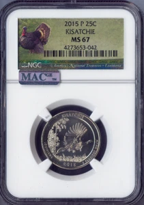 2015-P Kisatchie Quarter 25C NGC MS67 MAC Quality - Picture 1 of 2