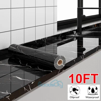 10FT Self Adhesive Marble Contact Paper Peel Stick Wallpaper Kitchen Countertop - Image 1 of 4