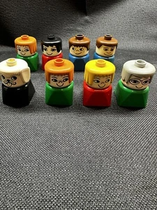 Mini figuras LEGO Duplo (8) vintage raras de 1970, perro, hombres/mujeres, multicolor - Imagen 1 de 14