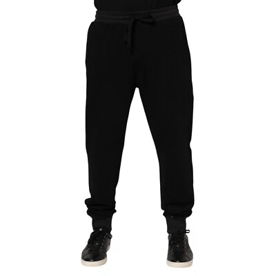 DOLCE & GABBANA Pants Black Cotton Crown Jogger Sweatpants IT54/W40/XL 520usd - Image 1 of 4