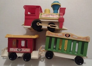Vintage Fisher Price  Little People #991 Circus Train - 3 Cars Only 1973 - Picture 1 of 12