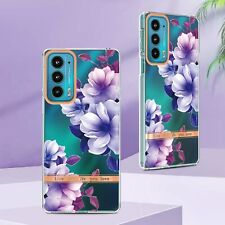 For Motorola G60 G50 Edge 20 Lite Flowers Pattern Silicone Back Case Phone Cover