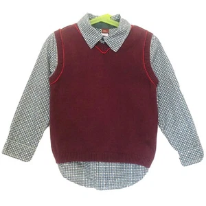 Tea Collection Holiday’s Boys Dress Shirt & Vest 5 Y EUC - Picture 1 of 8
