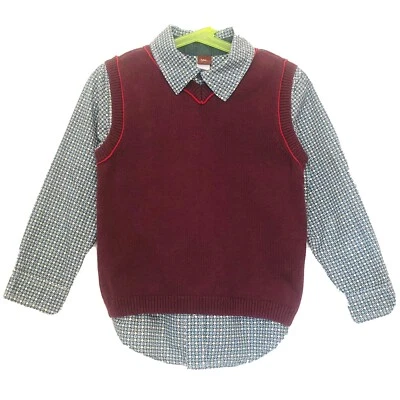 Camisa de vestir y chaleco Tea Collection Holiday’s Boys 5 Y usado en excelente estado Foto 1 de 4